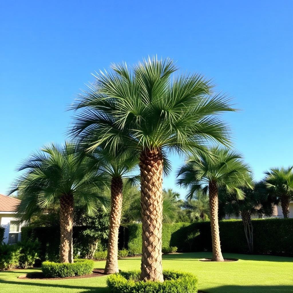 Freshly trimmed palms in a Cocoa, FL yard